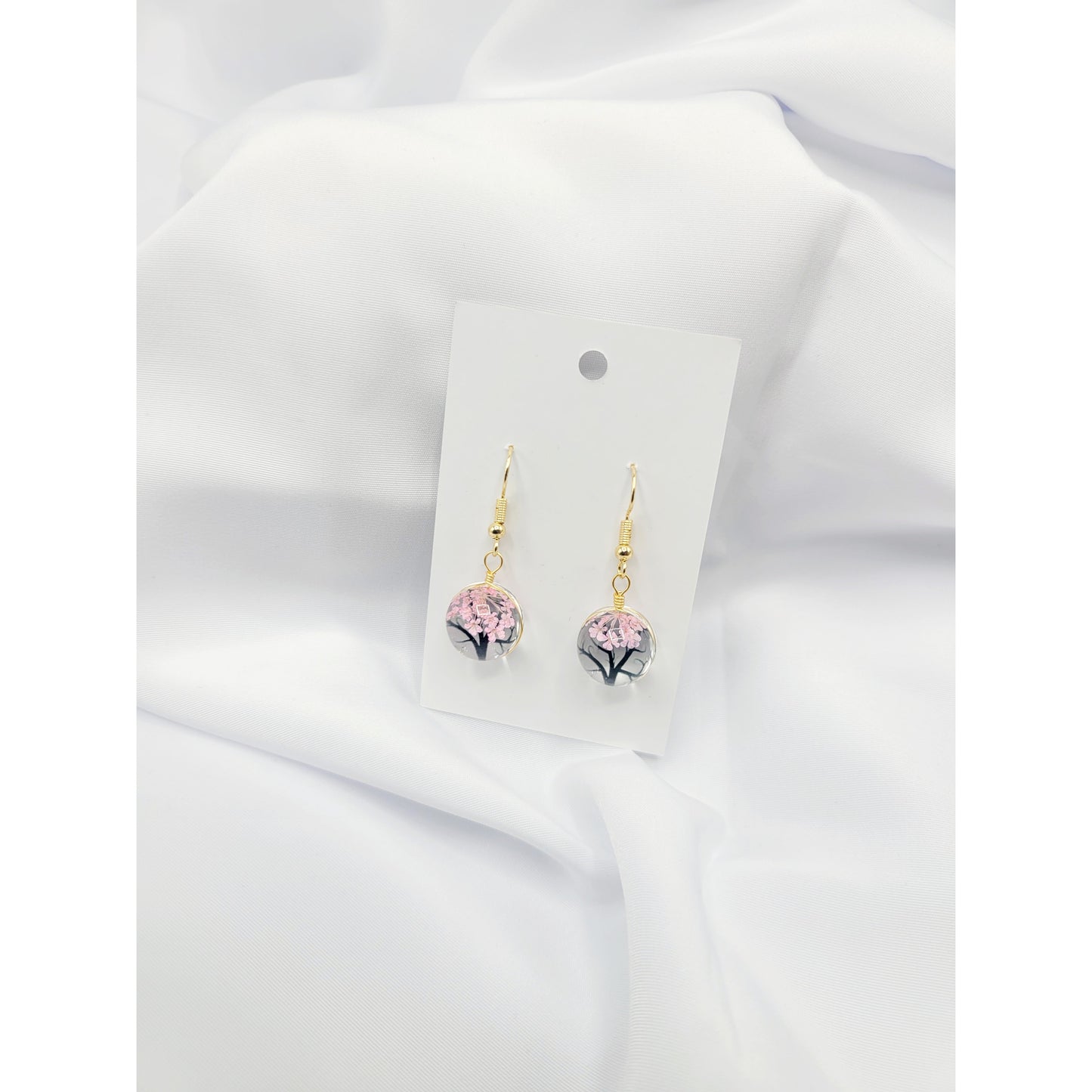 Cherry blossom rain drop earrings