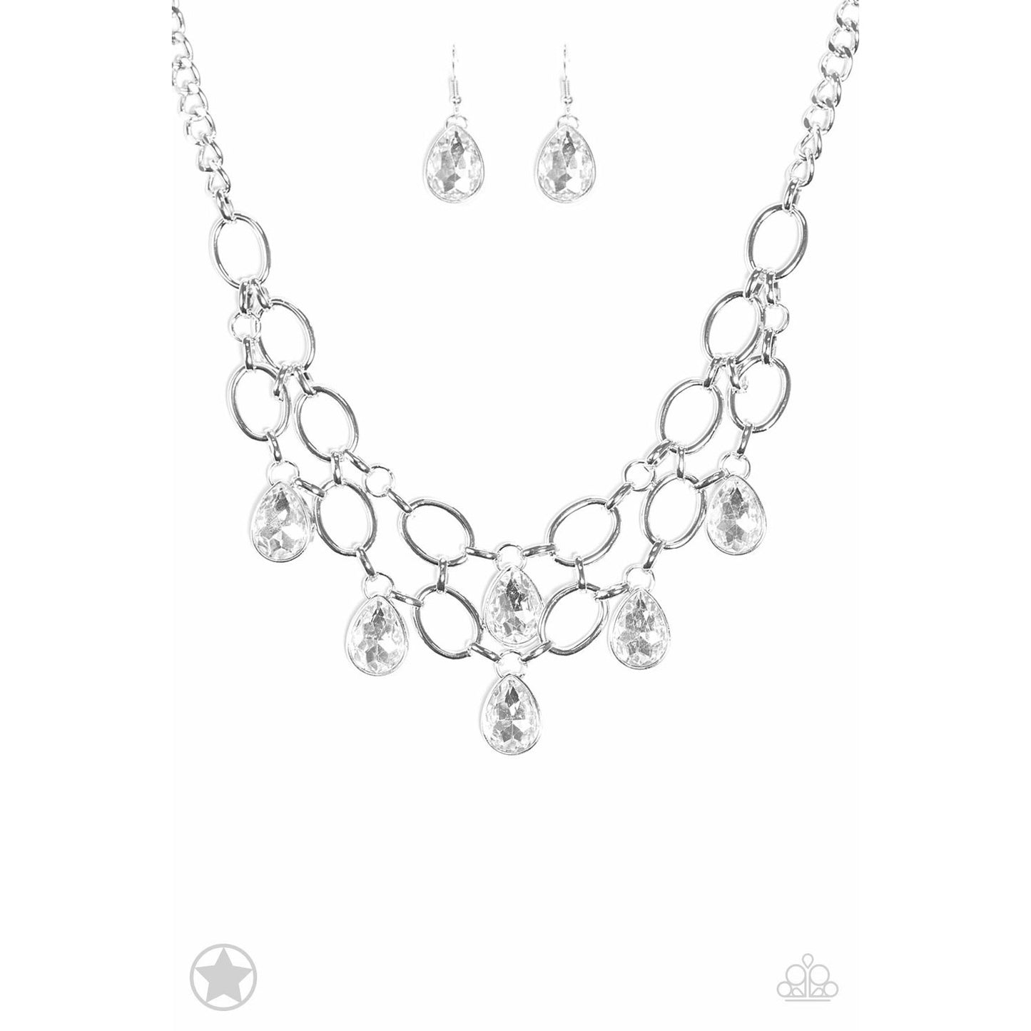 Show-Stopping Shimmer - White necklace