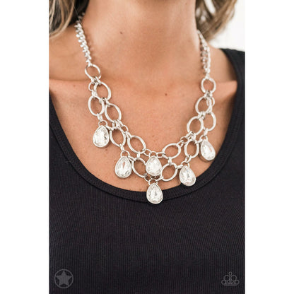 Show-Stopping Shimmer - White necklace