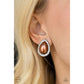 Old Hollywood Opulence - Brown clip-on earrings