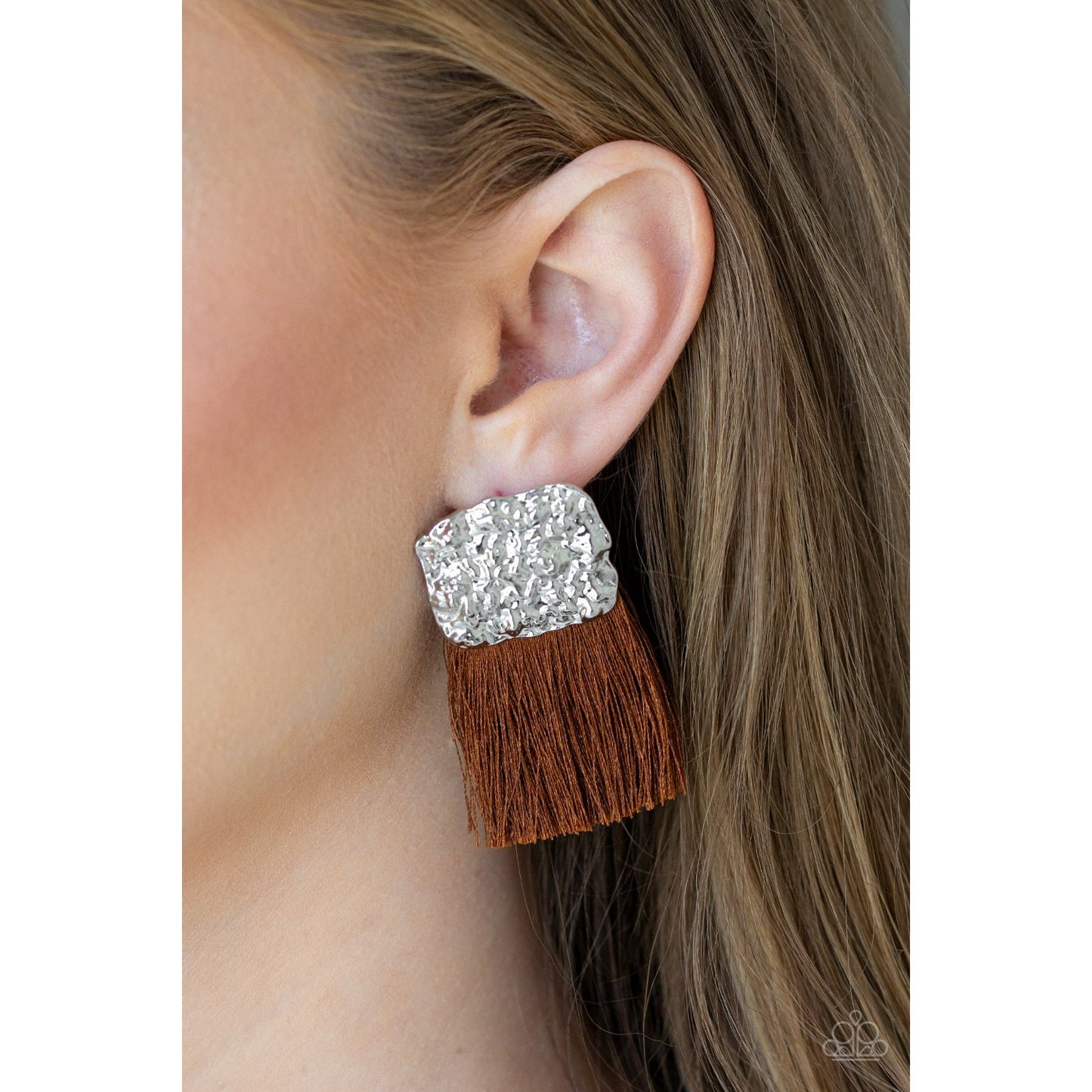 Plume Bloom - Brown earrings