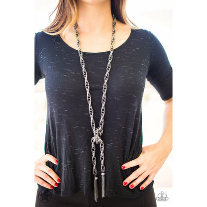 SCARFed for Attention - Gunmetal necklace